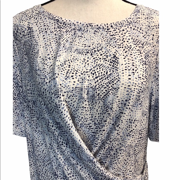 Chaus Wrap Short Flutter Sleeve Blouse Size Large - Picture 2 of 9